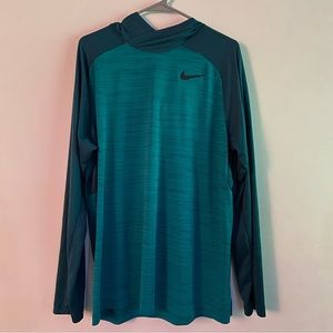 Nike MENS Dri Fit Touch Long Sleeve Hoodie Turquoise 696063 XL